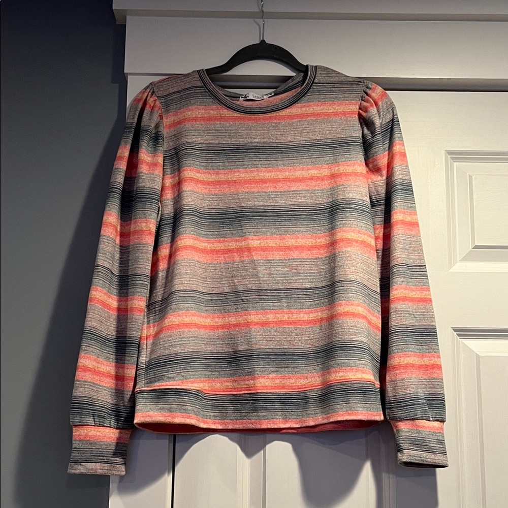 Carve Designs Pink and Gray Knit Top